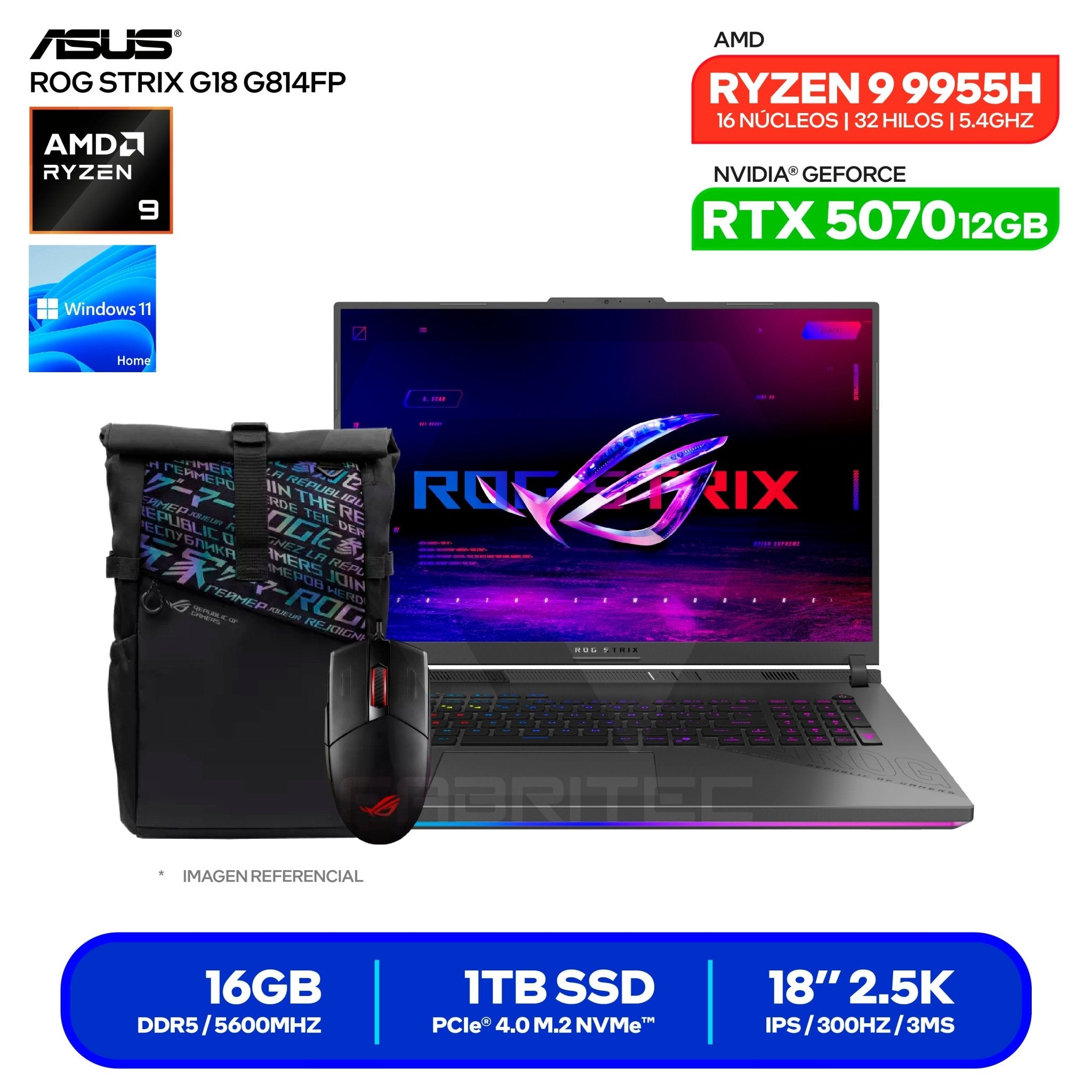 ASUS ROG Strix G18 G814FP-TT098W vista principal