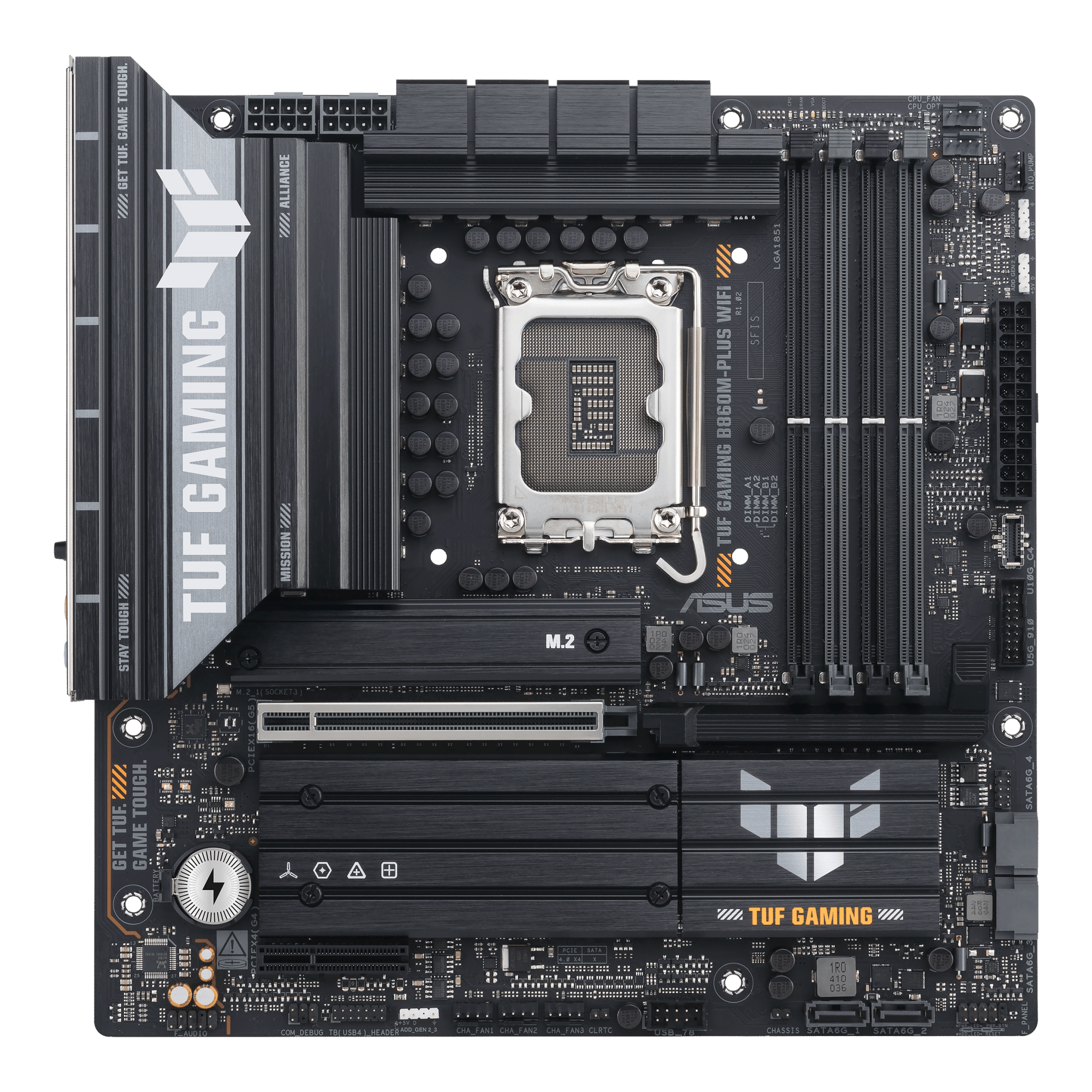 Placa Base ASUS TUF GAMING B860M - PLUS WIFI LGA1851 DDR5 8800+ OC PCIe 5.0 Wi - Fi 7 + BT 5.4 3x M.2 USB - C 20Gbps Micro - ATX 2.5Gb LAN Aura Sync RGB de Asus | first_variant_option_1 — Envío inmediato