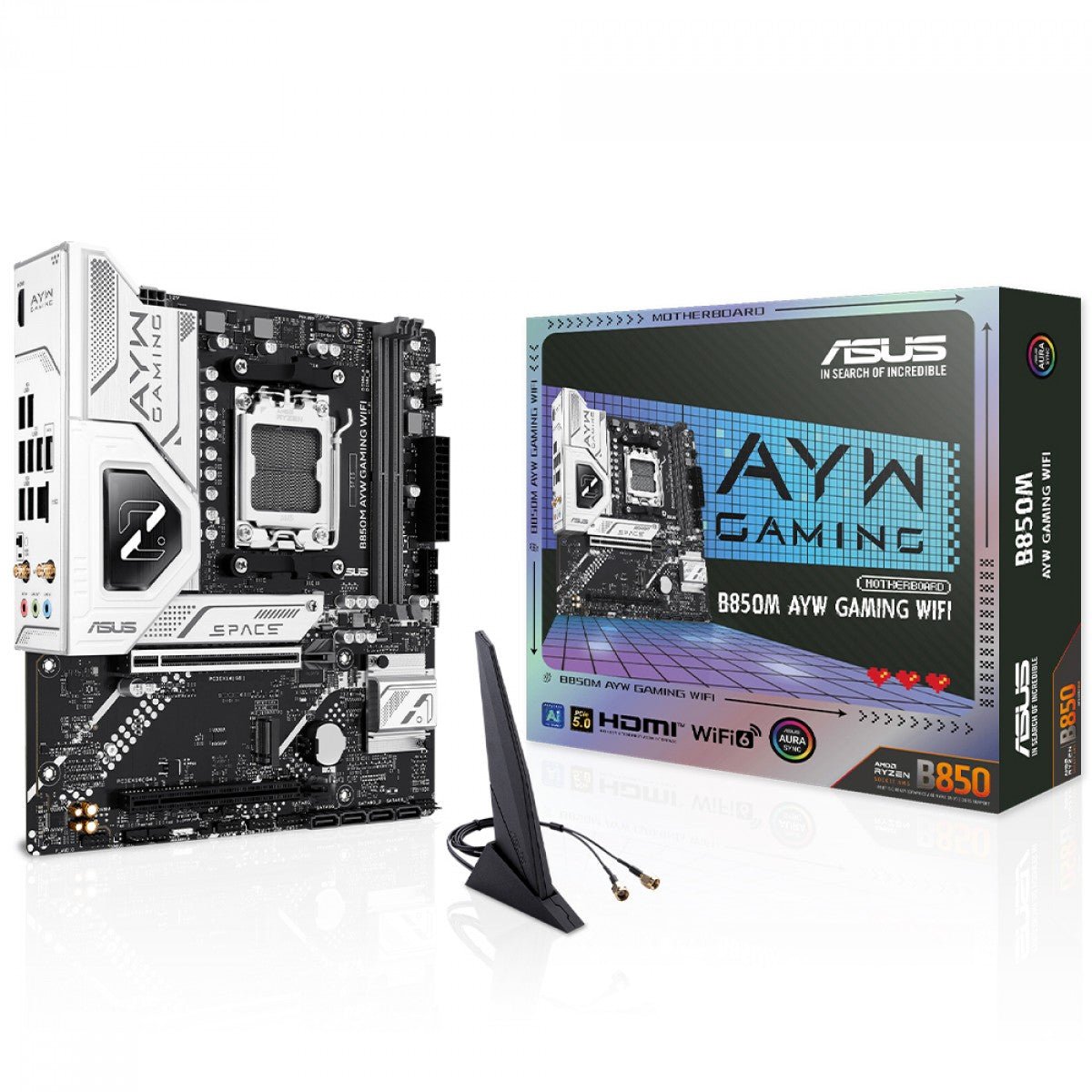 Placa madre ASUS B850M AYW GAMING WIFI vista principal