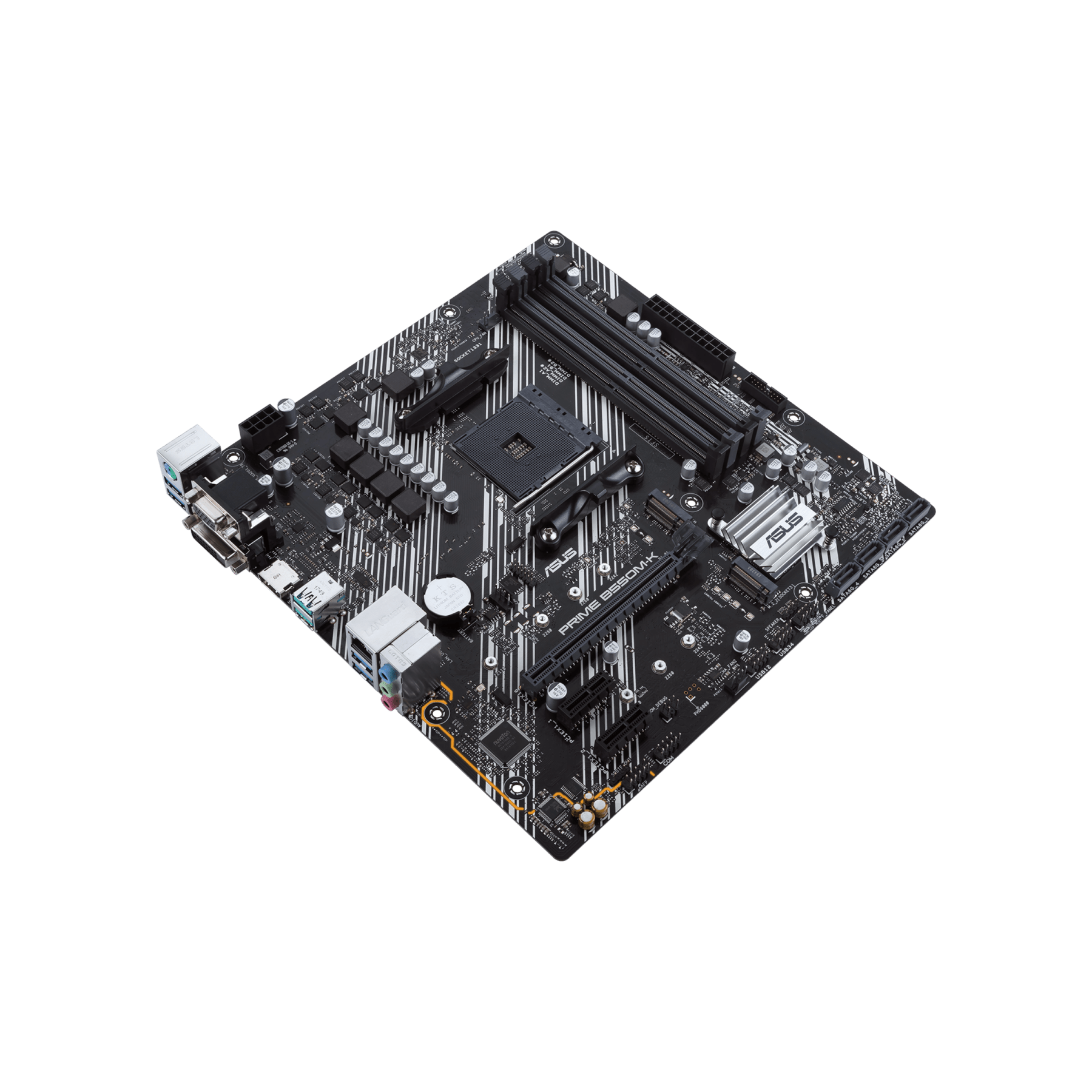 ASUS PRIME B550M-K motherboard AMD B550 AM4 - vista diagonal