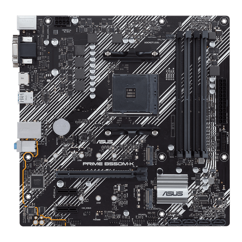 ASUS PRIME B550M-K motherboard AMD B550 AM4 - vista posterior