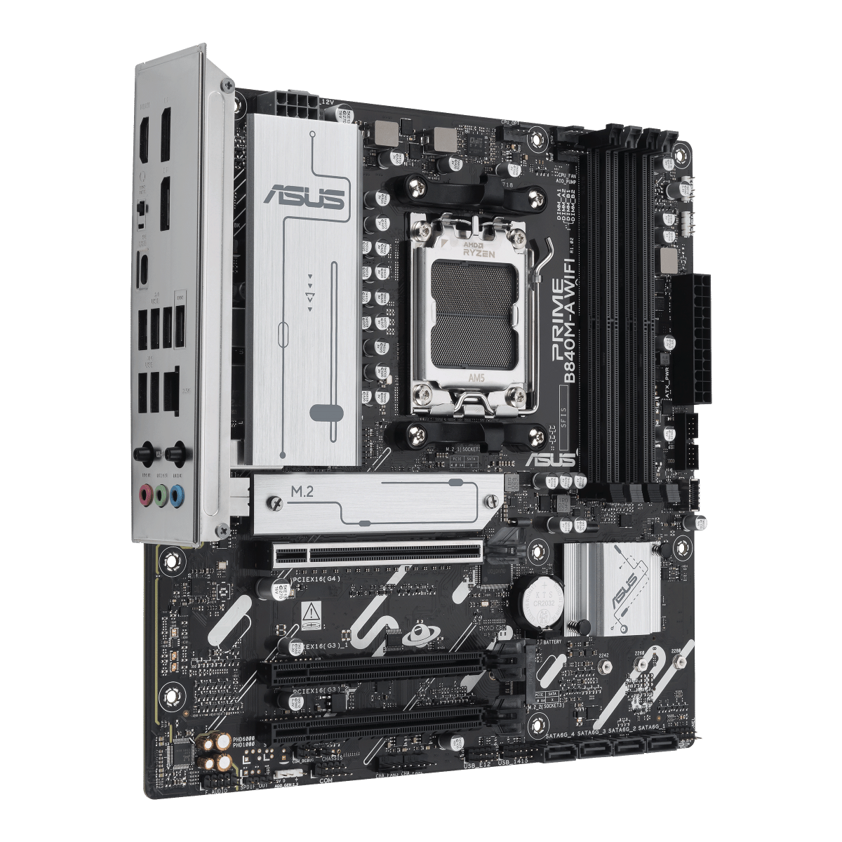 Placa Madre ASUS PRIME B840M-A WIFI vista posterior oficial