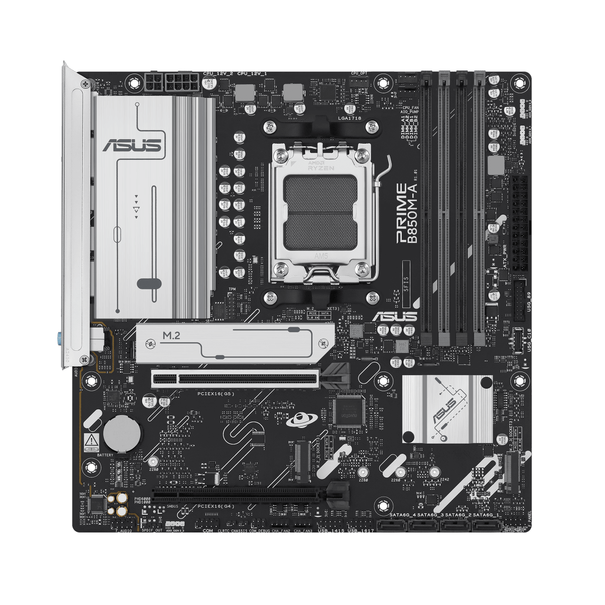 Placa Madre ASUS PRIME B850M-A vista frontal oficial