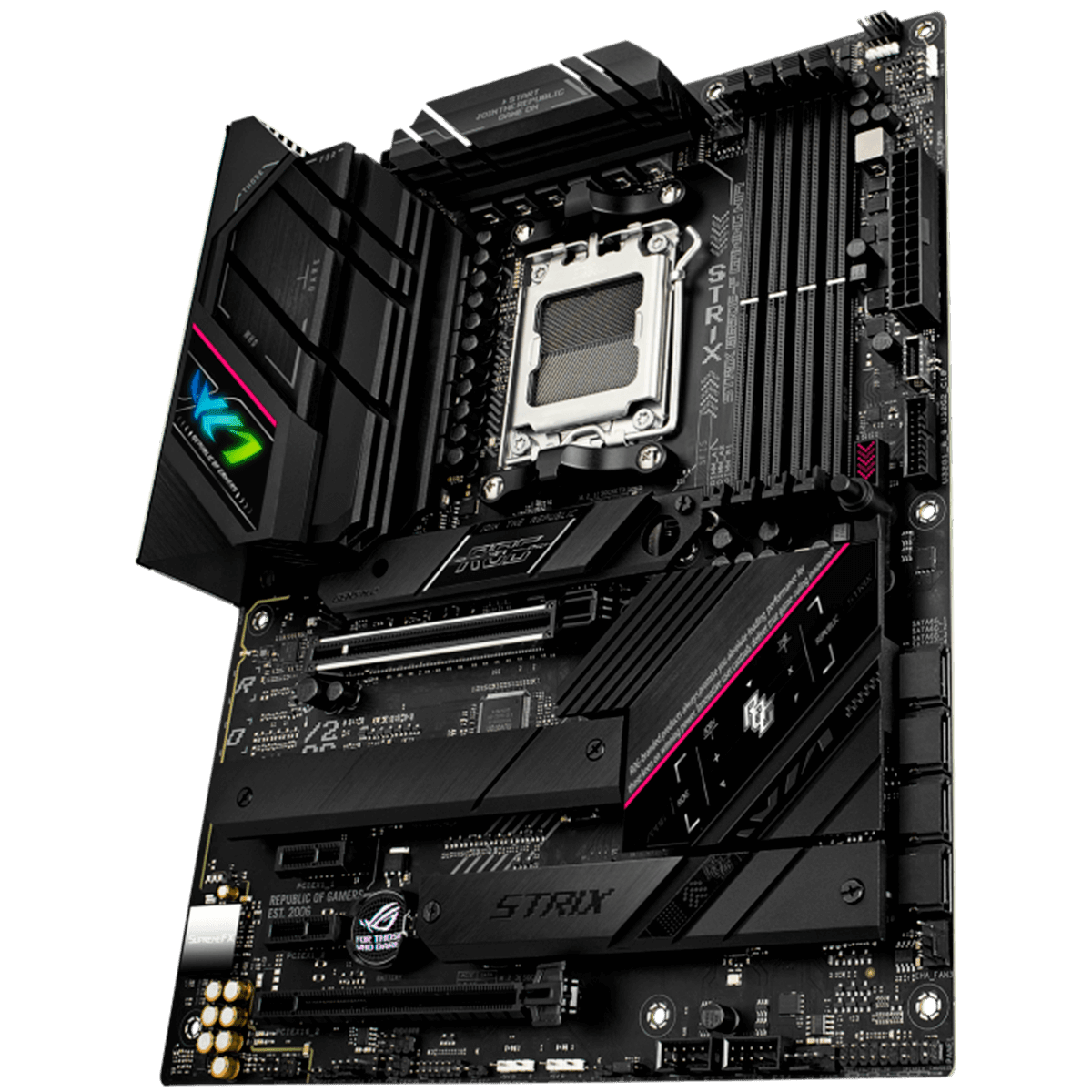 Placa madre ASUS ROG Strix B650E-F Gaming WiFi AM5 DDR5 vista superior