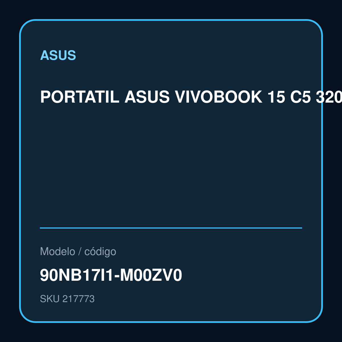 ASUS Vivobook 15 X1504MA 90NB17I1-M00ZV0 Quiet Blue vista frontal oficial