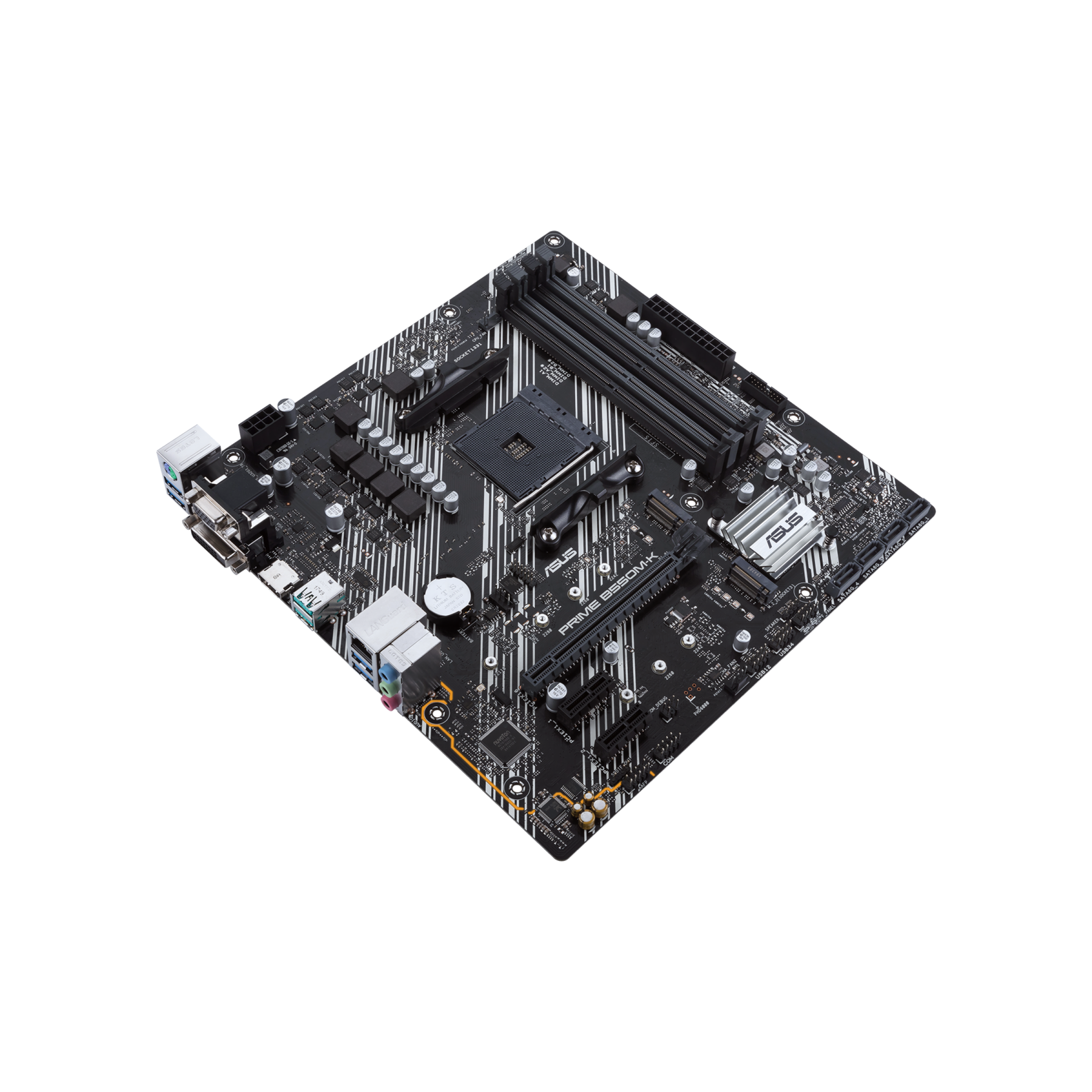 ASUS PRIME B550M-K motherboard AMD B550 AM4 - vista diagonal