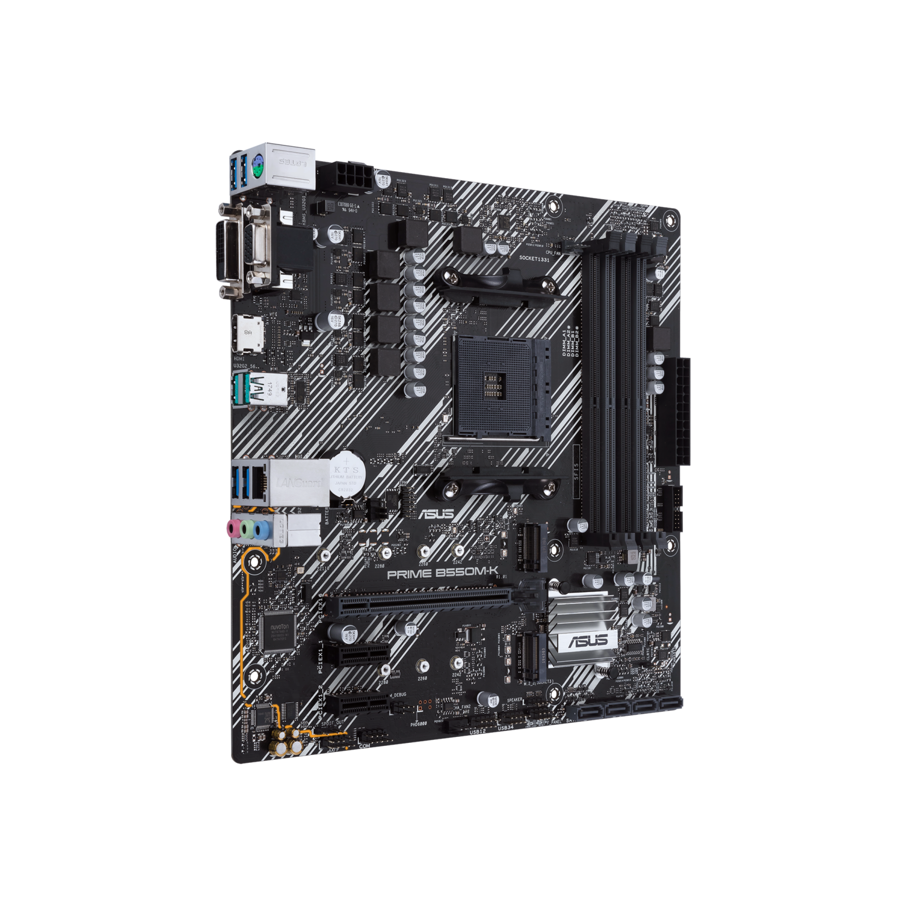 ASUS PRIME B550M-K motherboard AMD B550 AM4 - vista frontal