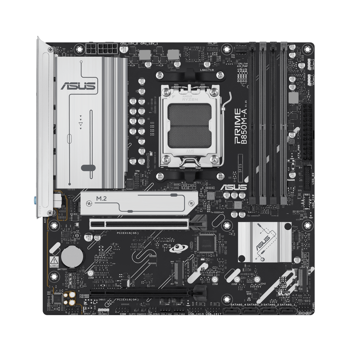 Placa Madre ASUS PRIME B850M-A vista frontal oficial