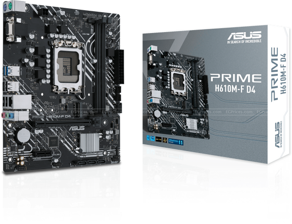 PLACA MADRE ASUS PRIME H610M-F D4 MICRO-ATX | INTEL H610 LGA1700 | DDR4 | PCIE 4.0 | M.2 | USB 3.2 GEN1 | ETHERNET 1GB | SATA 6GBPS
