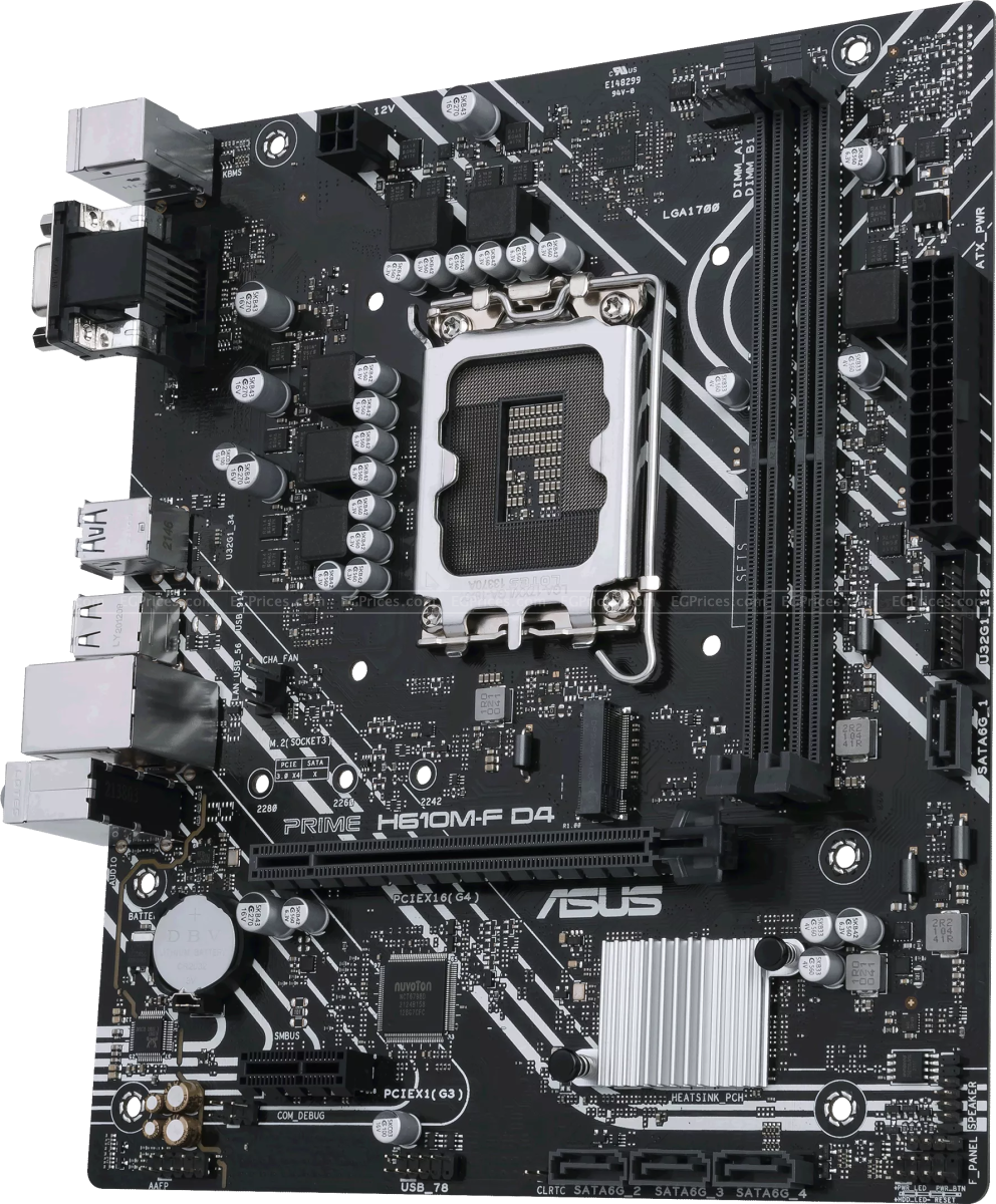 PLACA MADRE ASUS PRIME H610M-F D4 MICRO-ATX | INTEL H610 LGA1700 | DDR4 | PCIE 4.0 | M.2 | USB 3.2 GEN1 | ETHERNET 1GB | SATA 6GBPS