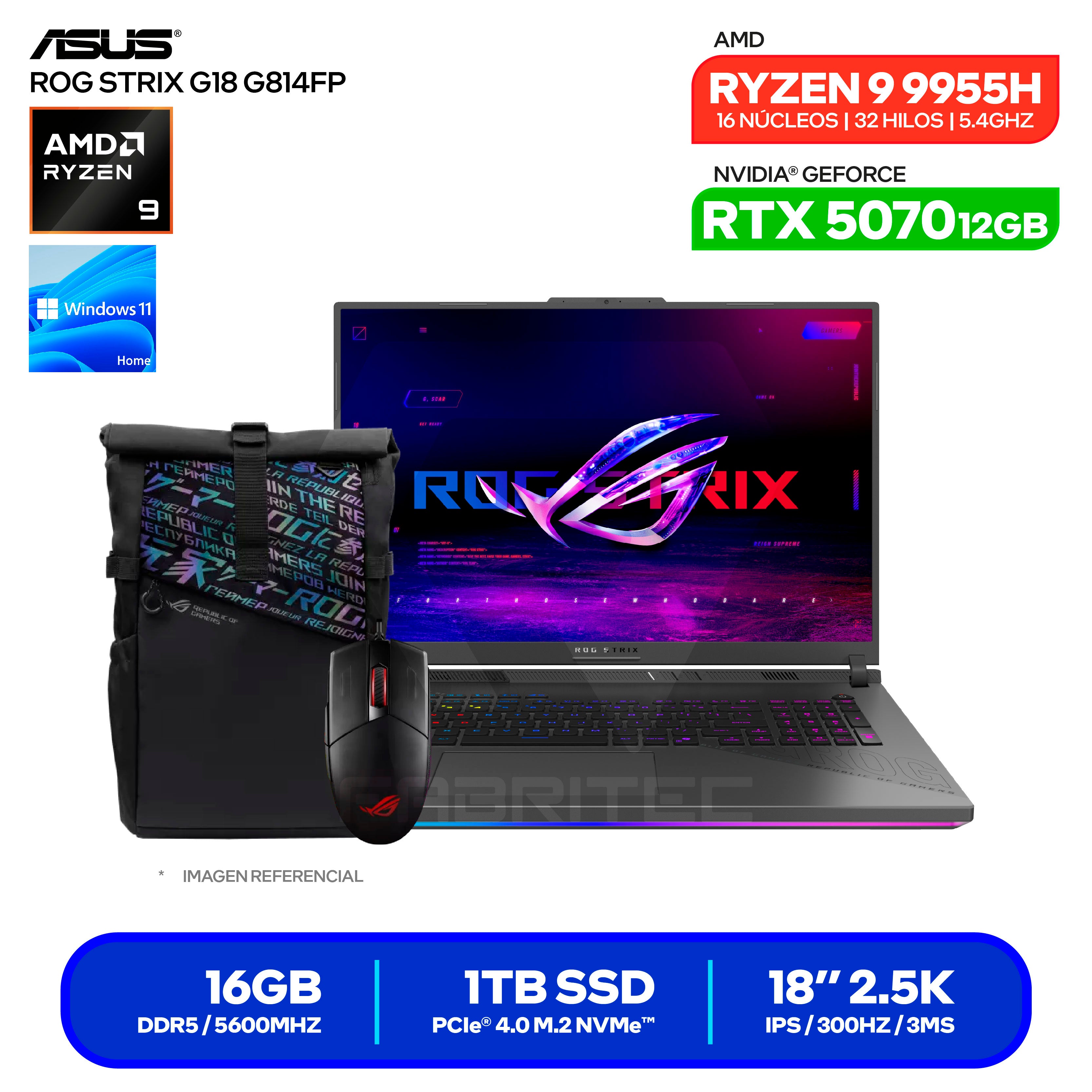 ASUS ROG Strix G18 G814FP-TT098W vista principal