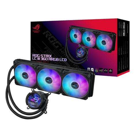 ASUS ROG Strix LC III 360 ARGB LCD refrigeración líquida 360 mm negra, vista del producto
