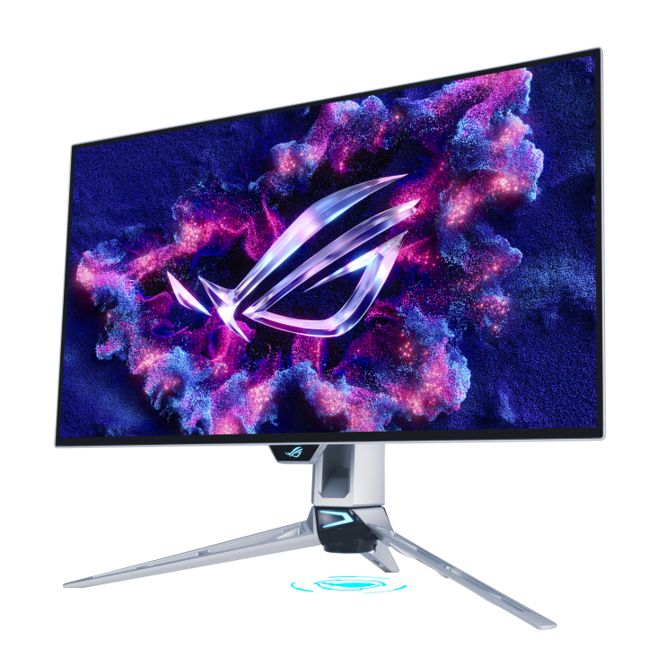ASUS ROG Swift OLED PG27AQWP-W monitor gaming vista en perspectiva oficial