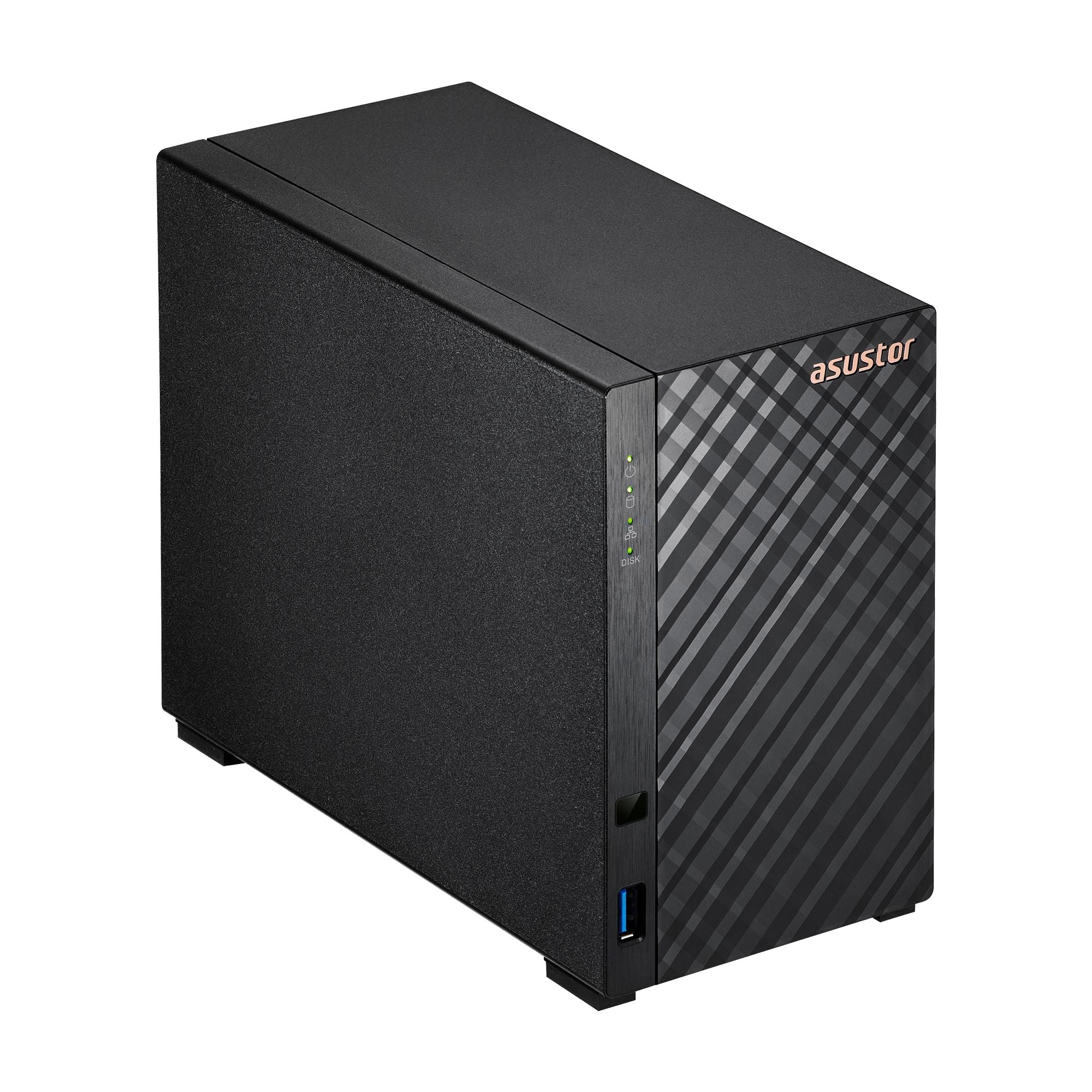 NAS ASUSTOR AS1202T — vista lateral izquierda — sin discos