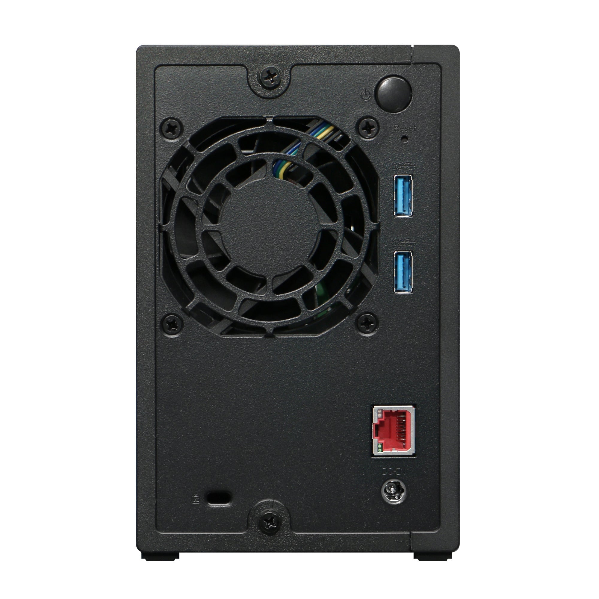 NAS ASUSTOR AS1202T — vista posterior — sin discos