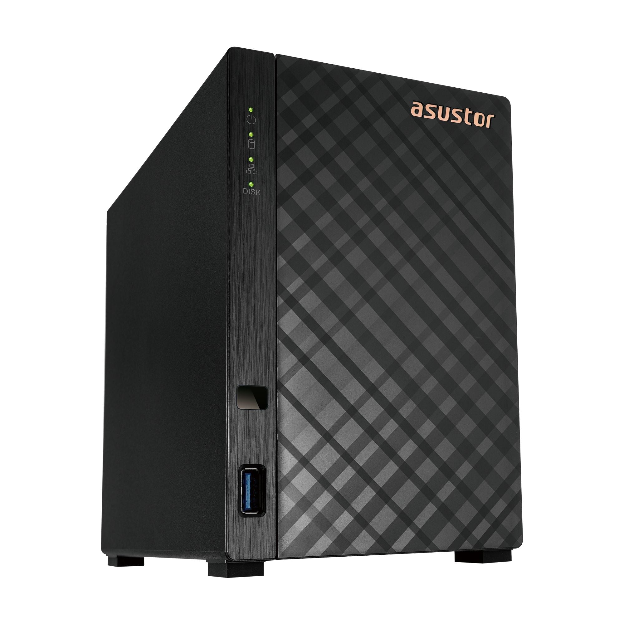 NAS ASUSTOR AS1202T — perspectiva superior izquierda — sin discos