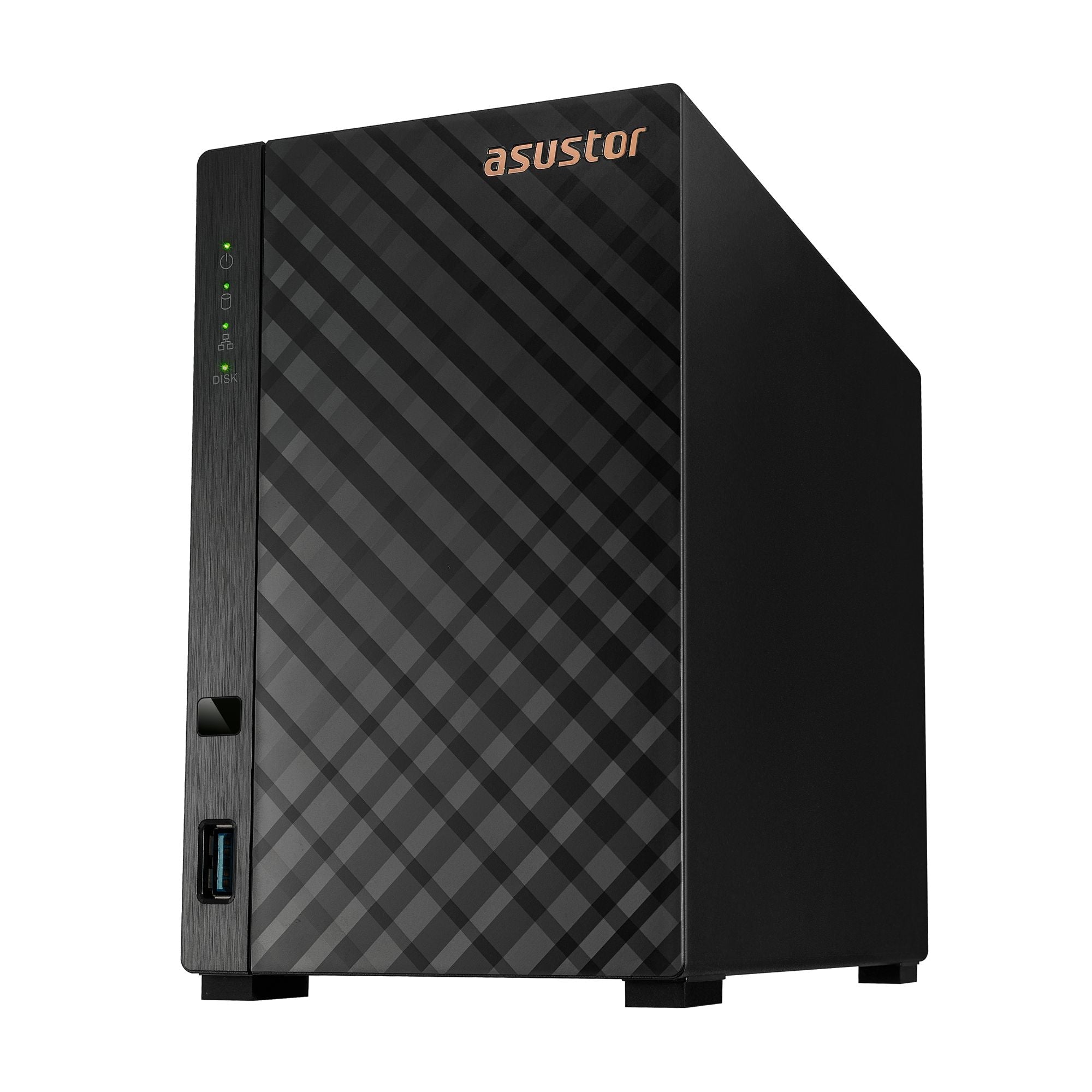 NAS ASUSTOR AS1202T — perspectiva superior derecha — sin discos