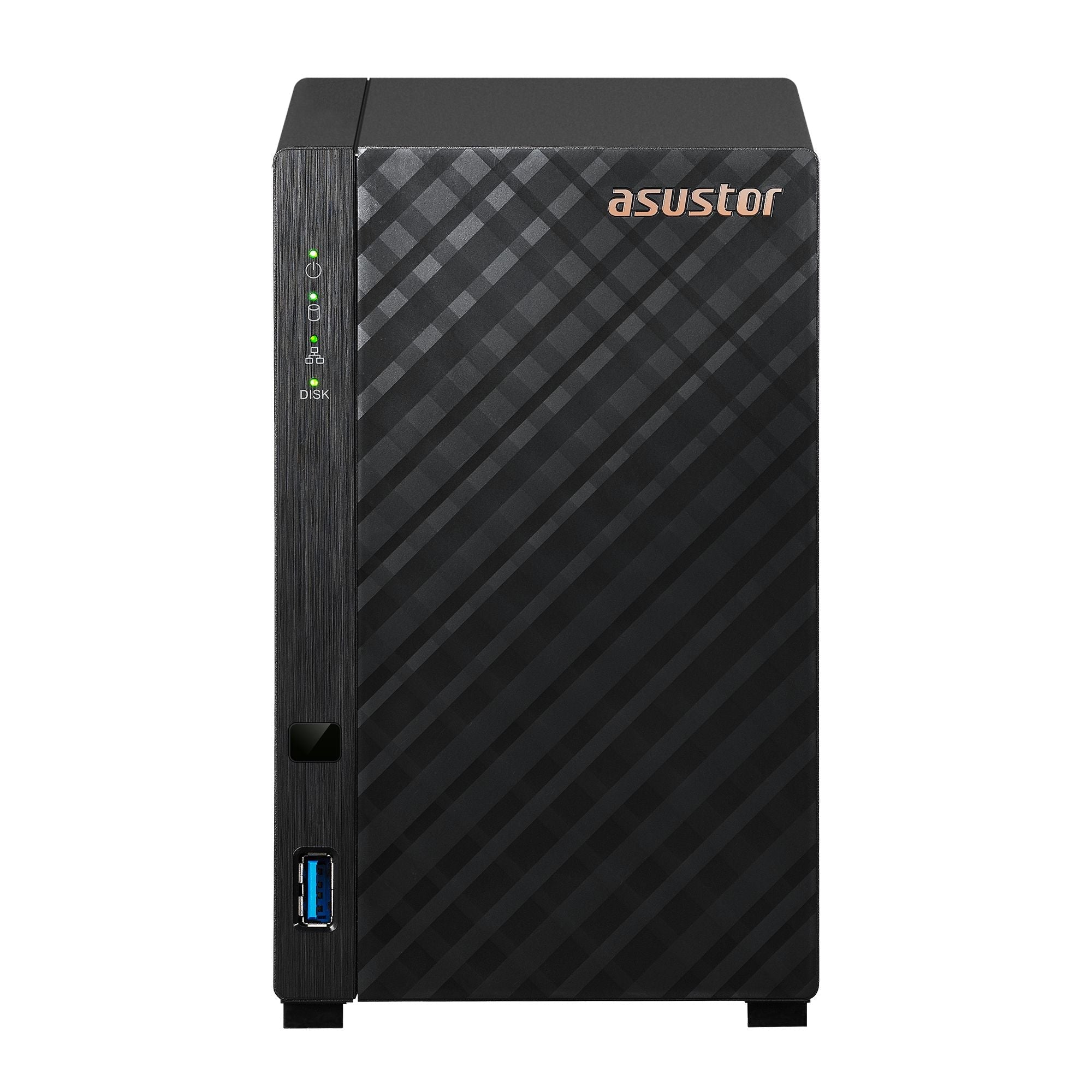 NAS ASUSTOR AS1202T — vista frontal — sin discos