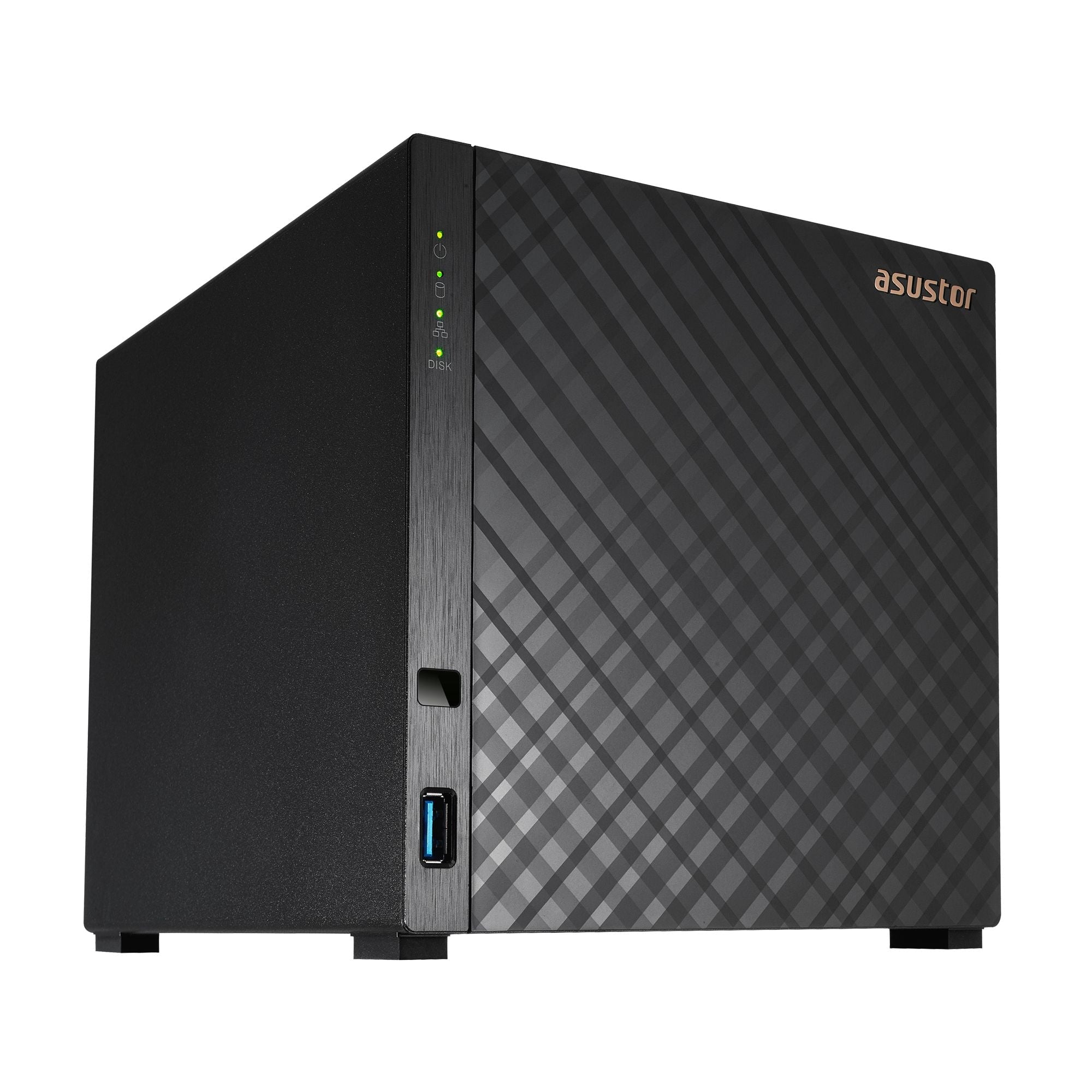 NAS ASUSTOR AS1204T — perspectiva superior izquierda — sin discos