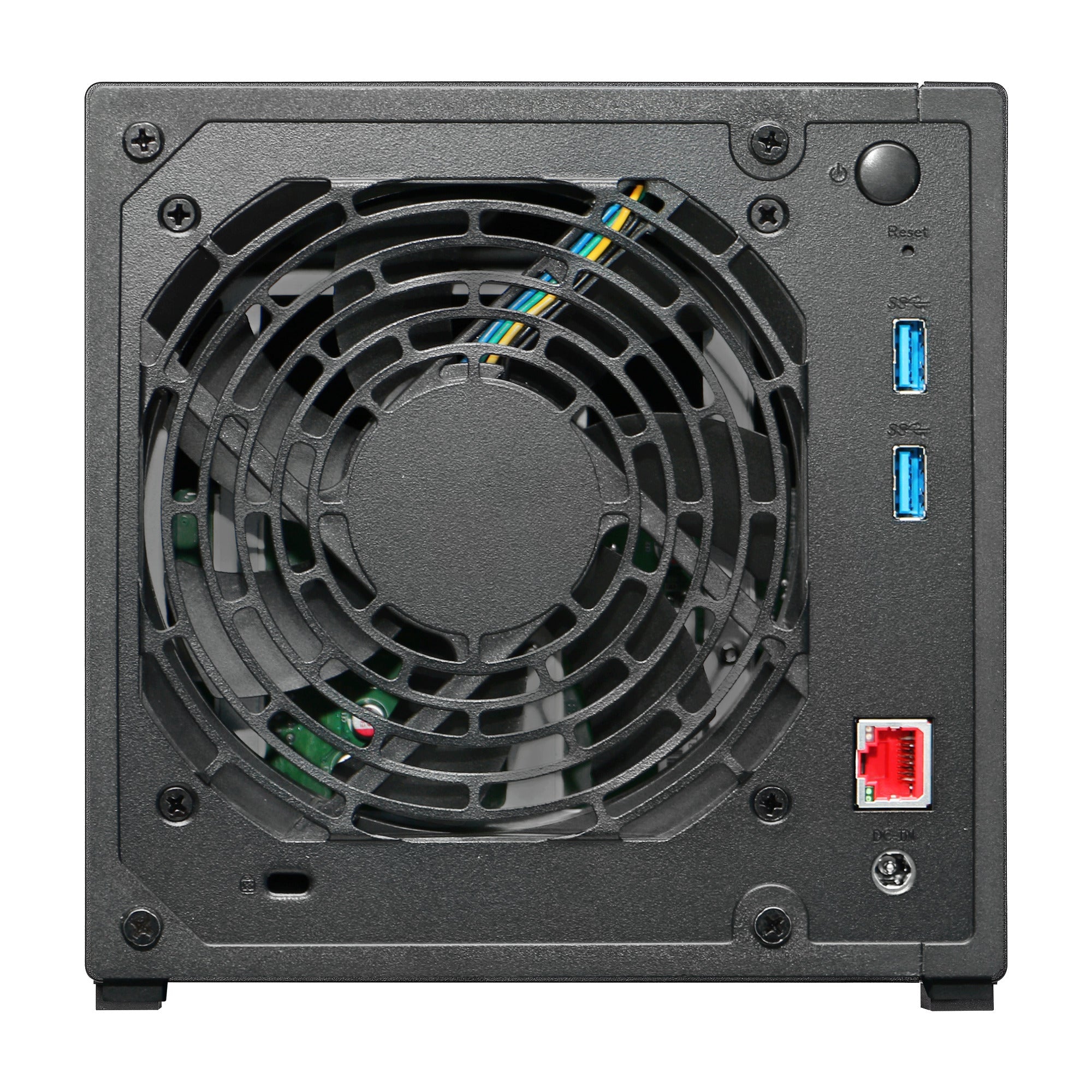 NAS ASUSTOR AS1204T — vista posterior — sin discos