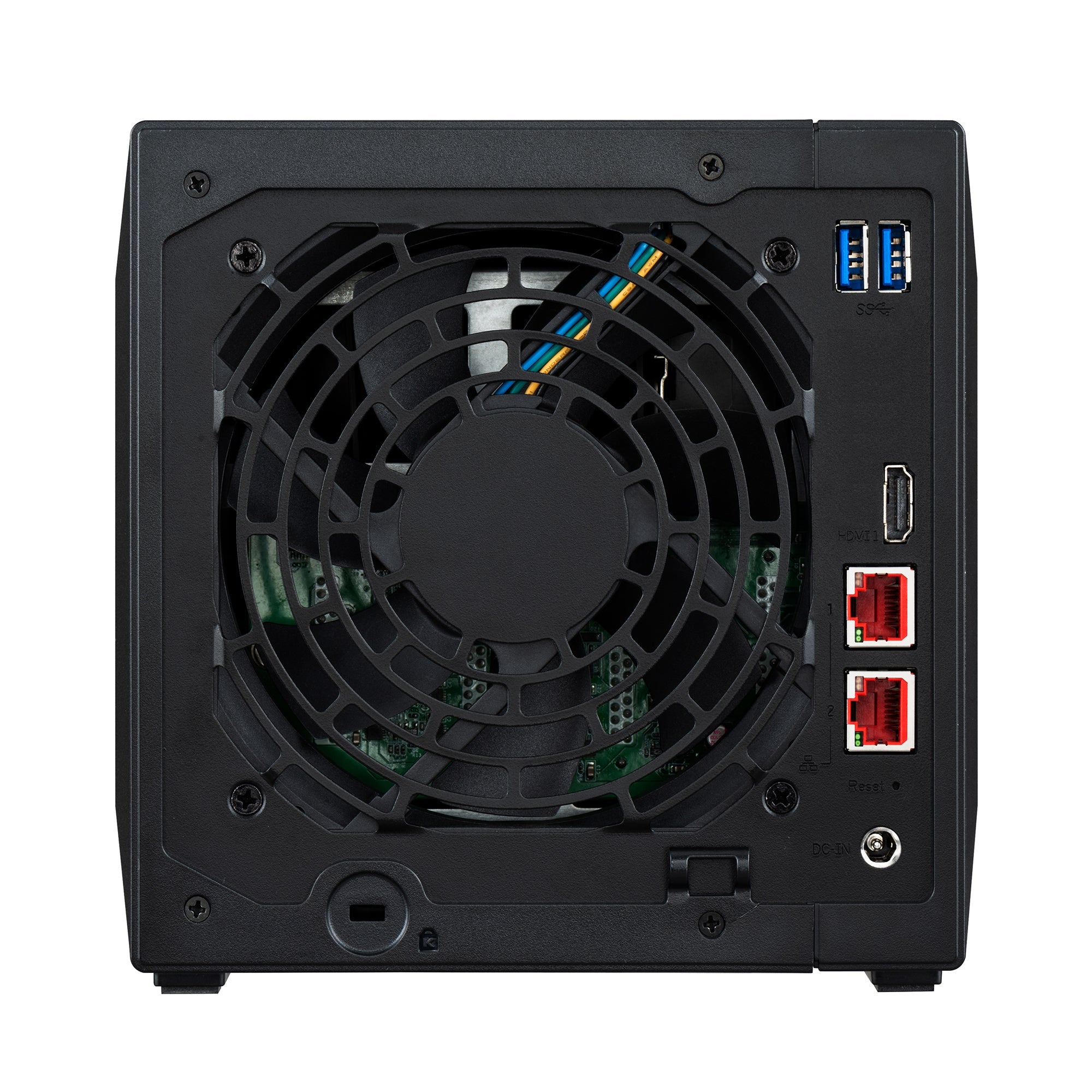 NAS ASUSTOR AS5404T — vista posterior — sin discos