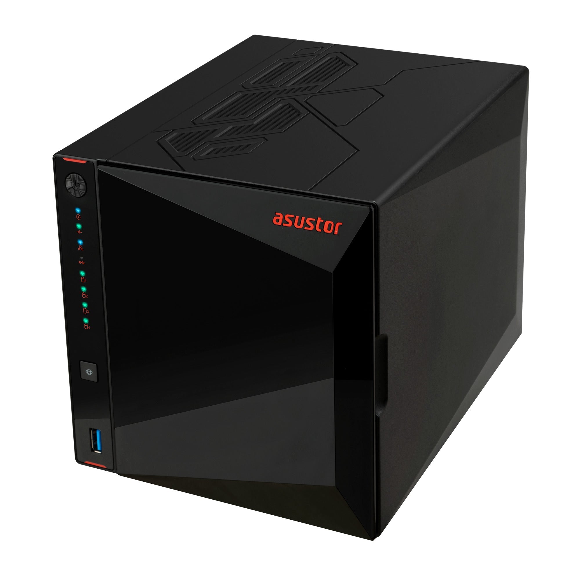 NAS ASUSTOR AS5404T — perspectiva superior derecha — sin discos