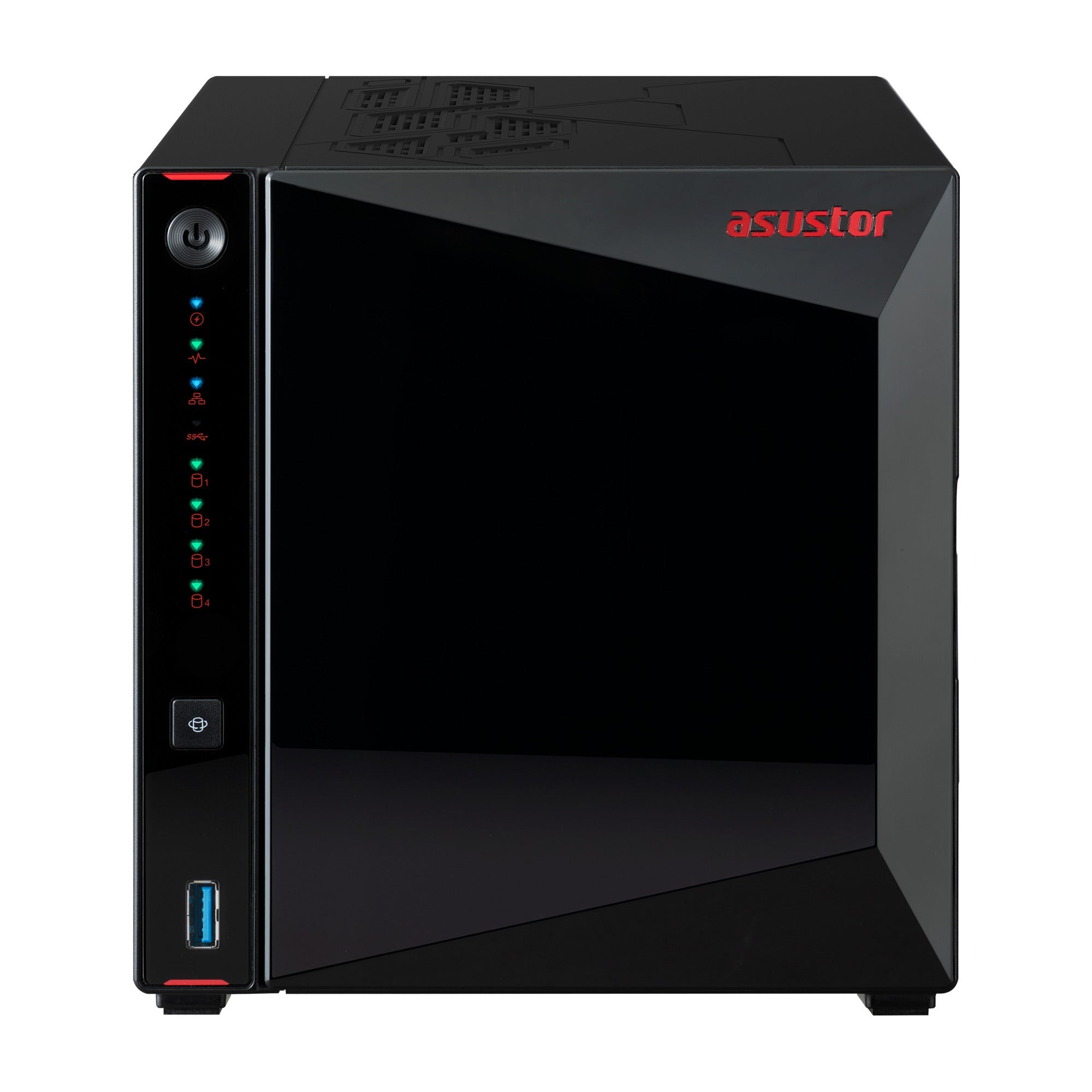 NAS ASUSTOR AS5404T — vista frontal — sin discos