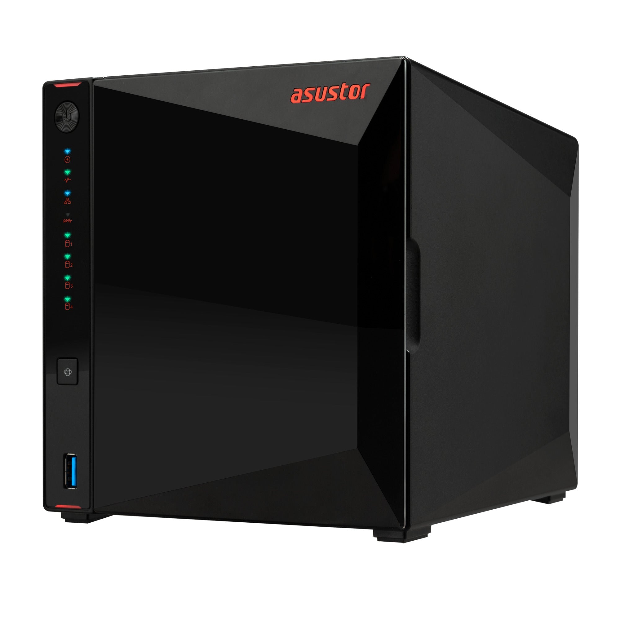 NAS ASUSTOR AS5404T — vista lateral derecha — sin discos