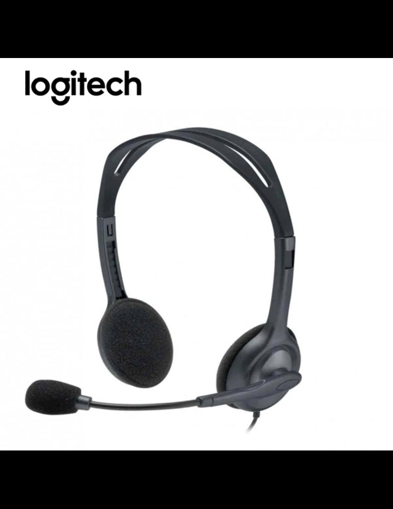 MIC/HEADPH LOGITECH AURICULAR  H-111, CON MICROFONO, CONEXION A CABLE, CONTROL DE VOLUMEN, ALMOHADILLAS SUAVES, COLOR PLATA (981-000612)