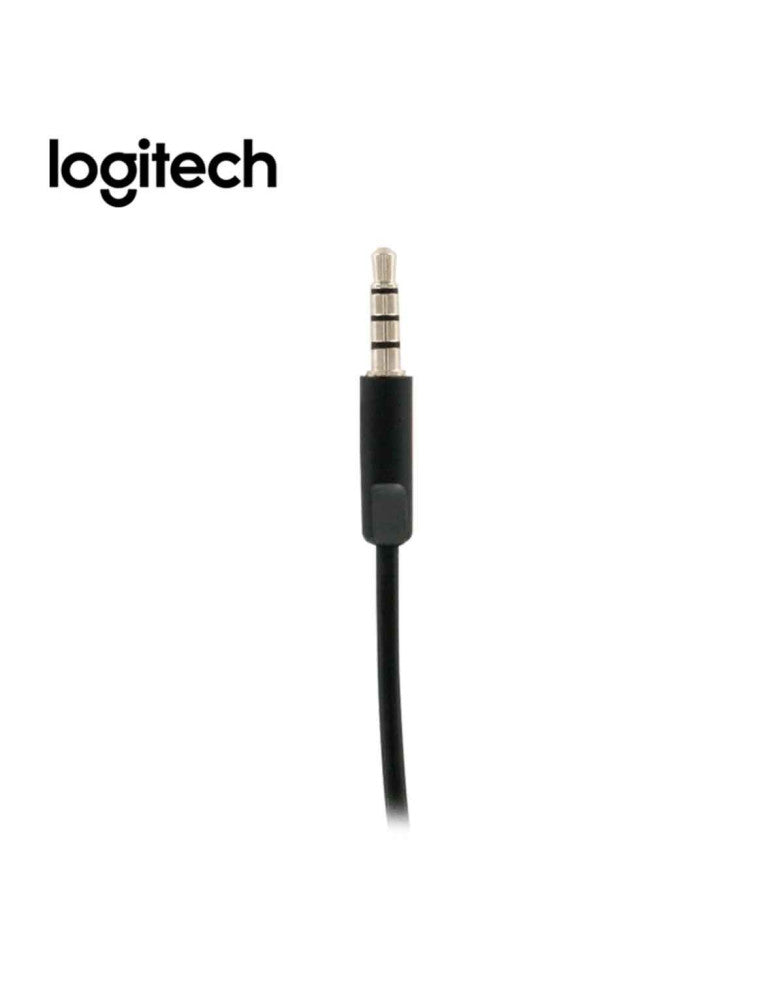 MIC/HEADPH LOGITECH AURICULAR  H-111, CON MICROFONO, CONEXION A CABLE, CONTROL DE VOLUMEN, ALMOHADILLAS SUAVES, COLOR PLATA (981-000612)