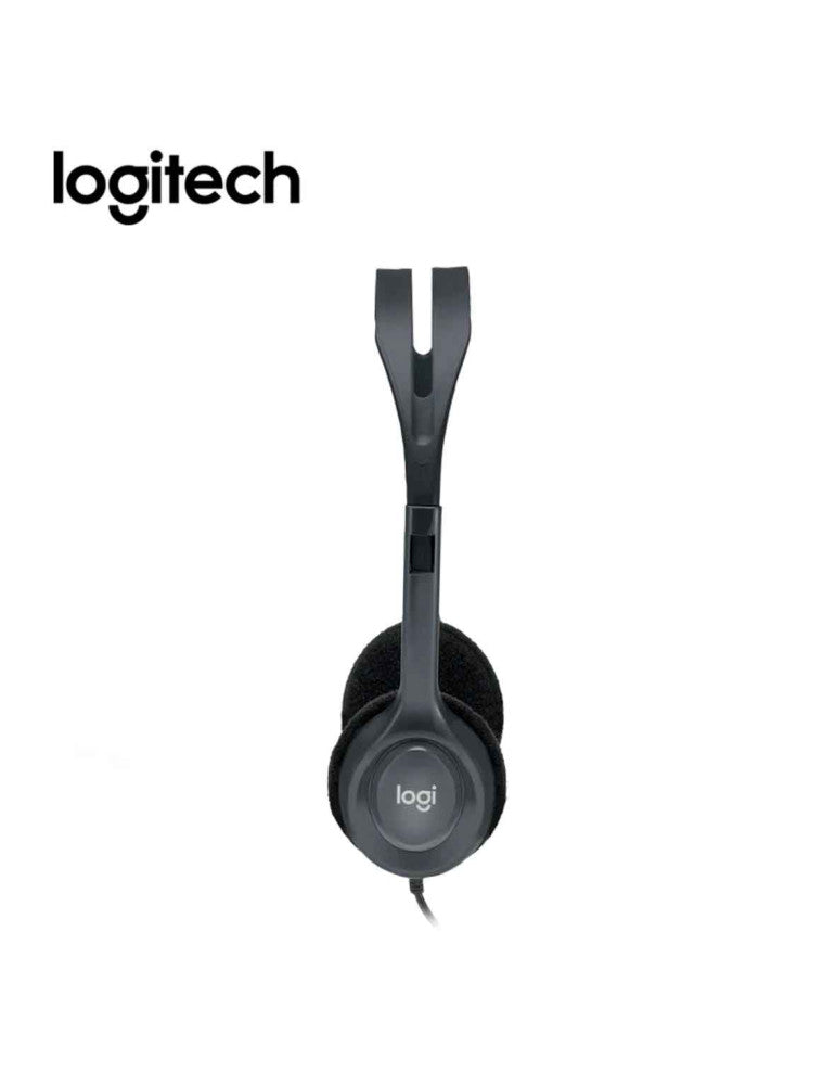 MIC/HEADPH LOGITECH AURICULAR  H-111, CON MICROFONO, CONEXION A CABLE, CONTROL DE VOLUMEN, ALMOHADILLAS SUAVES, COLOR PLATA (981-000612)