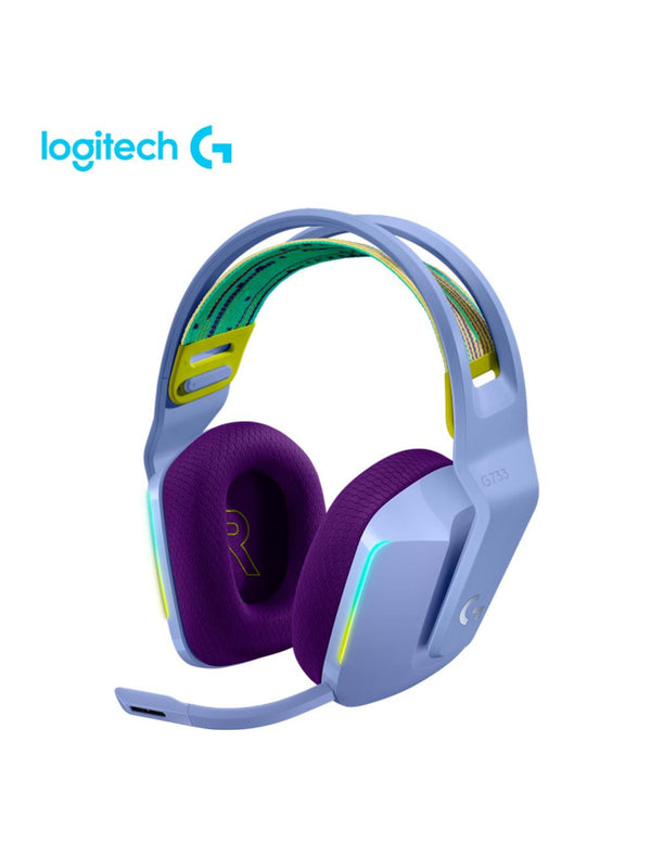 AURICULAR INALAMBRICO LOGITECH LIGHTSPEED RGB G733 GAMING, CON MICROFONO, CONTROL DE VOLUMEN, ALMOHADILLAS SUAVES, COLOR LILA (981-000889) - SMART BUSINESS