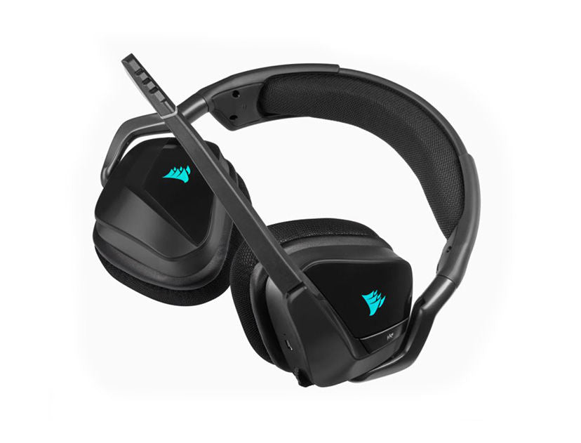 AURICULARES INALÁMBRICOS GAMING CORSAIR VOID RGB ELITE CON SONIDO 7.1, 50 MM, MICRÓFONO, HASTA 16 H DE BATERÍA – CARBONO CA-9011201-NA - SMART BUSINESS