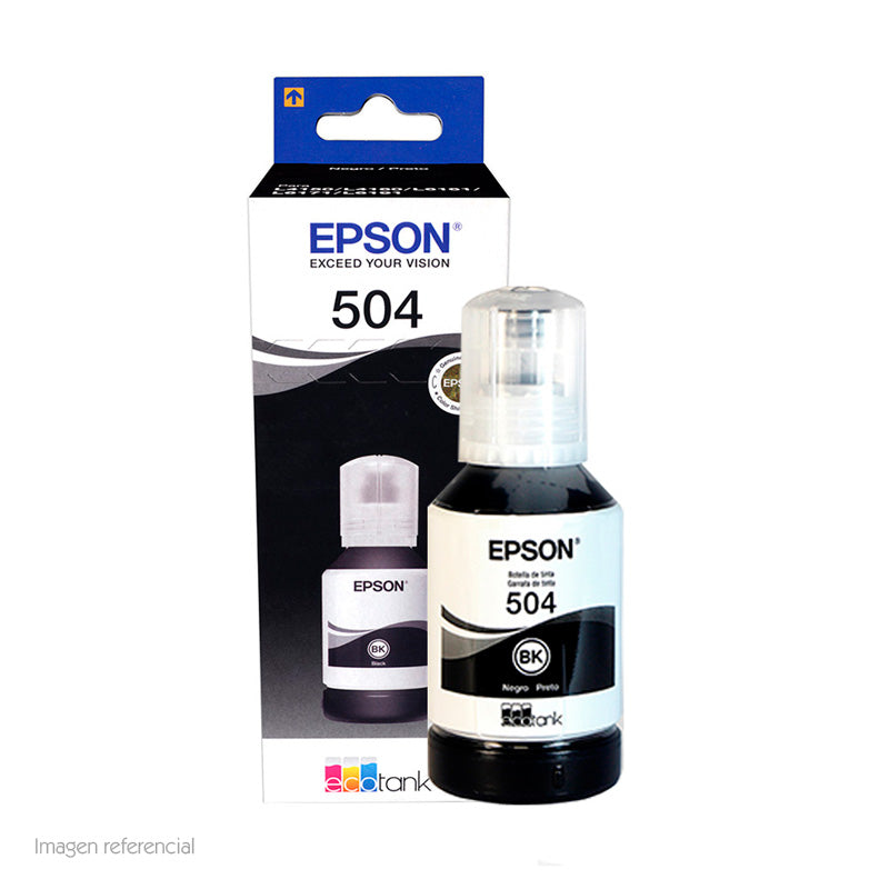 BOTELLA DE TINTA EPSON T504, NEGRO, CONTENIDO 127ML - SMART BUSINESS