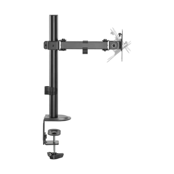 BRAZO SOPORTE PARA MONITOR NEGRO, COMPATIBLE DE 17″ A 35″, AJUSTABLE EN ALTURA, BASE TIPO RACK, BRAZO LARGO RESISTENTE PARA 2KG HASTA 9KG, IDEAL OFICINA Y GAMING KE-32 - SMART BUSINESS