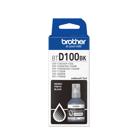 BROTHER BLACK INK BOTTLE BTD100BK YIELD 7,500 PAGES BTD100BK - SMART BUSINESS