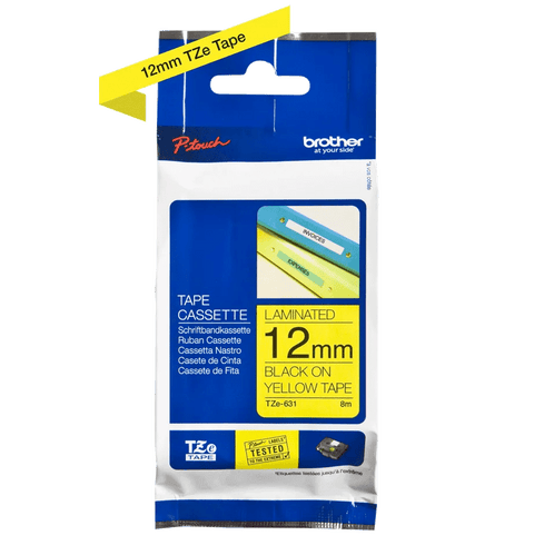 CINTA BROTHER TZE631 BLACK ON YELLOW 1/2" (12MM) NEG.ESPECIAL - SMART BUSINESS