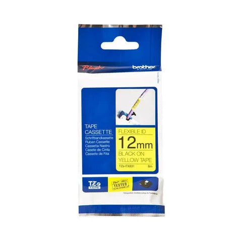 CINTA BROTHER TZEFX631 BLACK ON YELLOW 1/2"(PROMOCIONAL) - SMART BUSINESS
