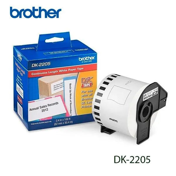Brother Etiquetas De Papel Continuo Dk2205 Negro Sobre Blanco, 62Mm X 30.4M - SMART BUSINESS