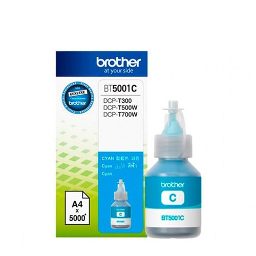 TINTA BROTHER 5001C, COLOR CIAN BT5001C, PARA EQUIOPS BROTHER T300, T500W, T800W (BT5001C) - SMART BUSINESS