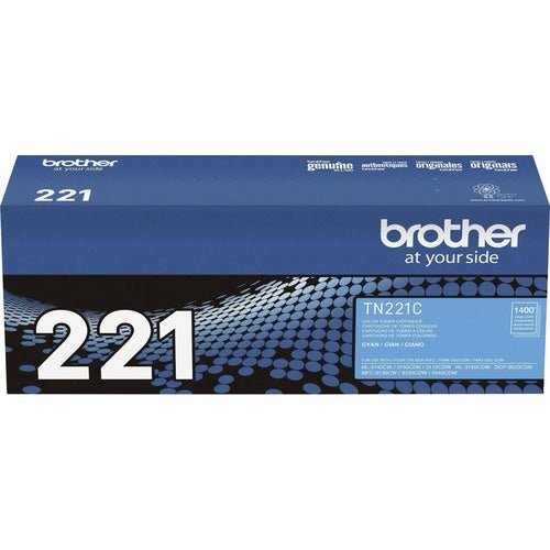BROTHER TN - 221C: CARTUCHO DE TÓNER CIAN ORIGINAL (RENDIMIENTO ESTÁNDAR HASTA 1 400 PÁGINAS), COLORES VIVOS Y CALIDAD PROFESIONAL TN221C - SMART BUSINESS