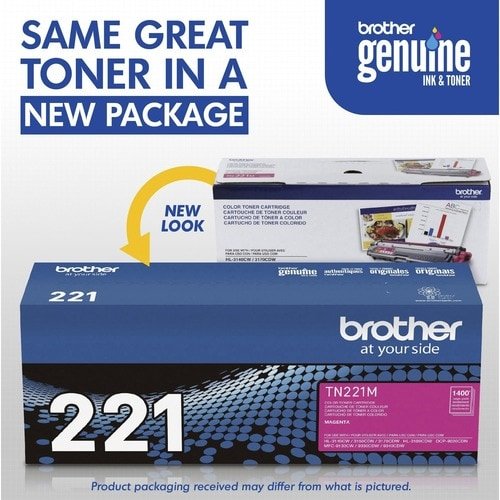 BROTHER TN221M – TÓNER LÁSER ORIGINAL MAGENTA, RENDIMIENTO ESTÁNDAR 1 400 PÁGINAS, CALIDAD PROFESIONAL, COMPATIBILIDAD HL - 3140CW/3170CDW/3180CDW/MFC - 9130/9330/9340 TN221M - SMART BUSINESS