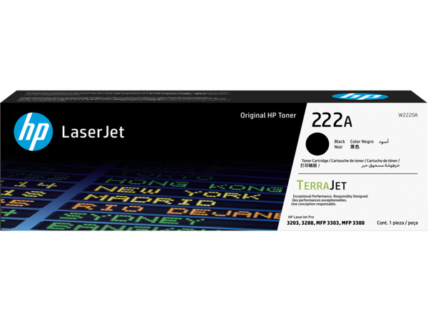 TONER HP W2220A (222A) ORIGINAL PARA IMPRESORAS LASERJET M3303 - NEGRO, 1,300 PÁGINAS DE ALTA CALIDAD Y RENDIMIENTO SUPERIOR