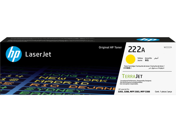 TONER HP W2222A AMARILLO ALTO RENDIMIENTO 1200 PAGINAS LASERJET M3303 CALIDAD PROFESIONAL