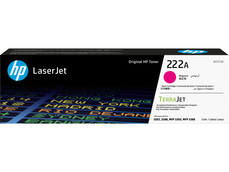 TONER MAGENTA HP LASERJET W2223A 222A RENDIMIENTO 1,200 PAGINAS IMPRESORA M3303