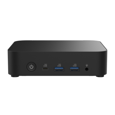 ASUS NUC 14 Essential Barebone Intel N150 – Mini PC ultracompacto sin ventilador, soporte DDR5 hasta 16 GB, ranura SSD M.2 NVMe, Wi‑Fi 6E, Bluetooth 5, HDMI, USB‑C/USB‑A, montaje VESA