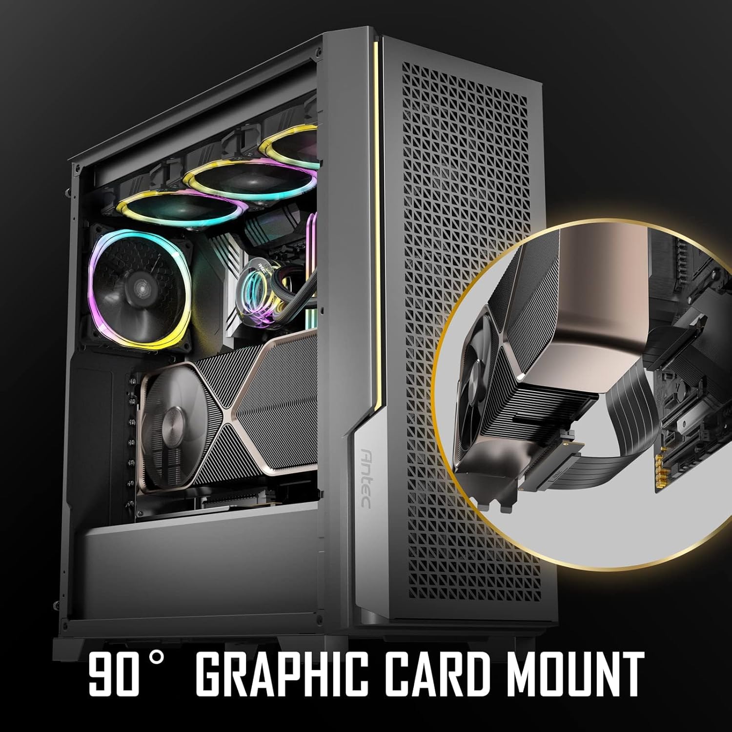 CABLE RISER ANTEC PCI EXPRESS 4 0 200MM CON SOPORTE VERTICAL GPU BRACKET COMPATIBLE RTX4090 RTX4070TI 0-761345-77503-8 - SMART BUSINESS