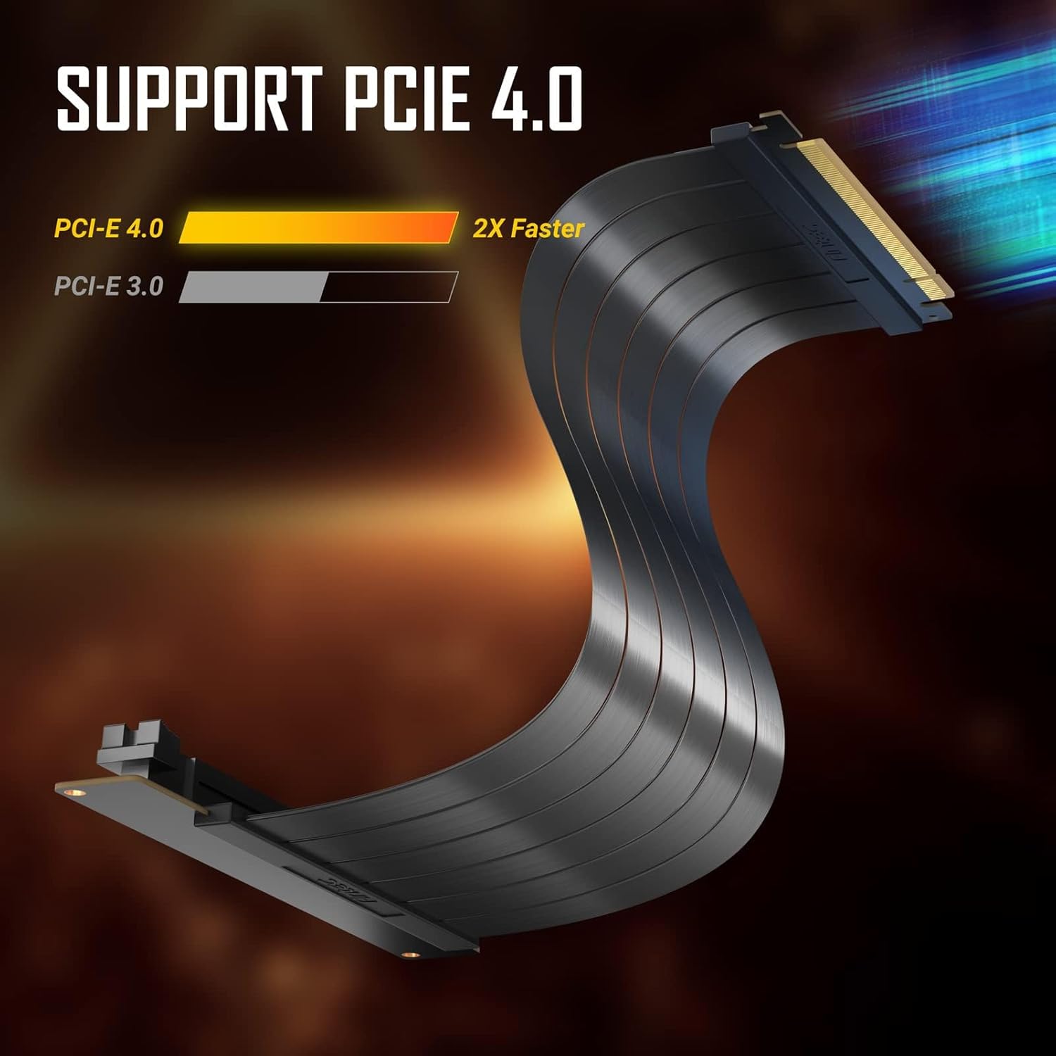 CABLE RISER ANTEC PCI EXPRESS 4 0 200MM CON SOPORTE VERTICAL GPU BRACKET COMPATIBLE RTX4090 RTX4070TI 0-761345-77503-8 - SMART BUSINESS