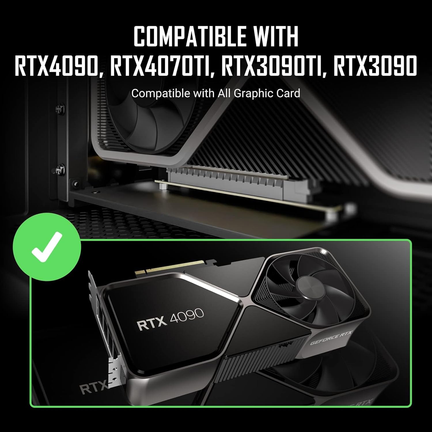 CABLE RISER ANTEC PCI EXPRESS 4 0 200MM CON SOPORTE VERTICAL GPU BRACKET COMPATIBLE RTX4090 RTX4070TI 0-761345-77503-8 - SMART BUSINESS