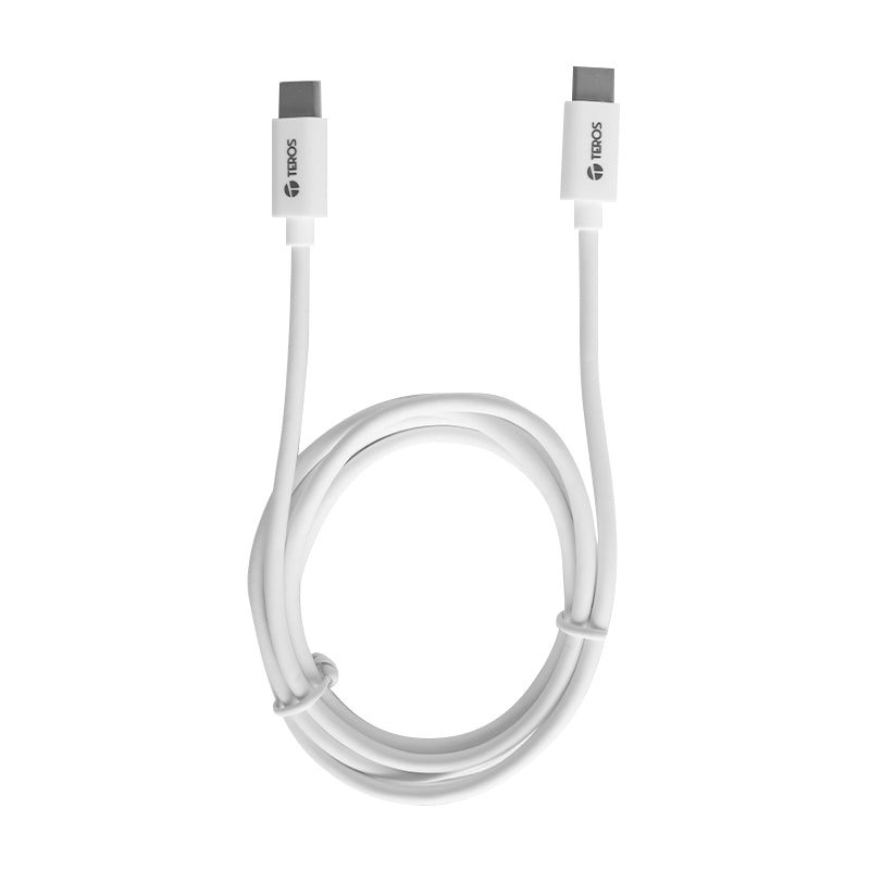 CABLE USB TEROS TE - 70209W, TIPO C - TIPO C, 3A, 60W MAX, BLANCO TE-70209W - SMART BUSINESS